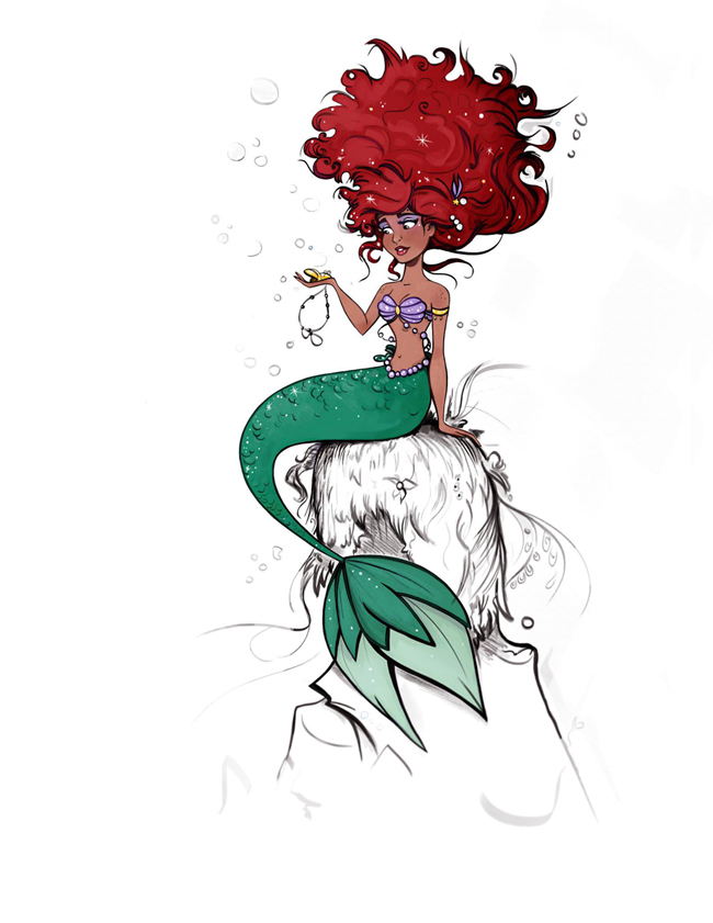 How to Draw Little Mermaid Ariel in Wedding Dress - YouTube